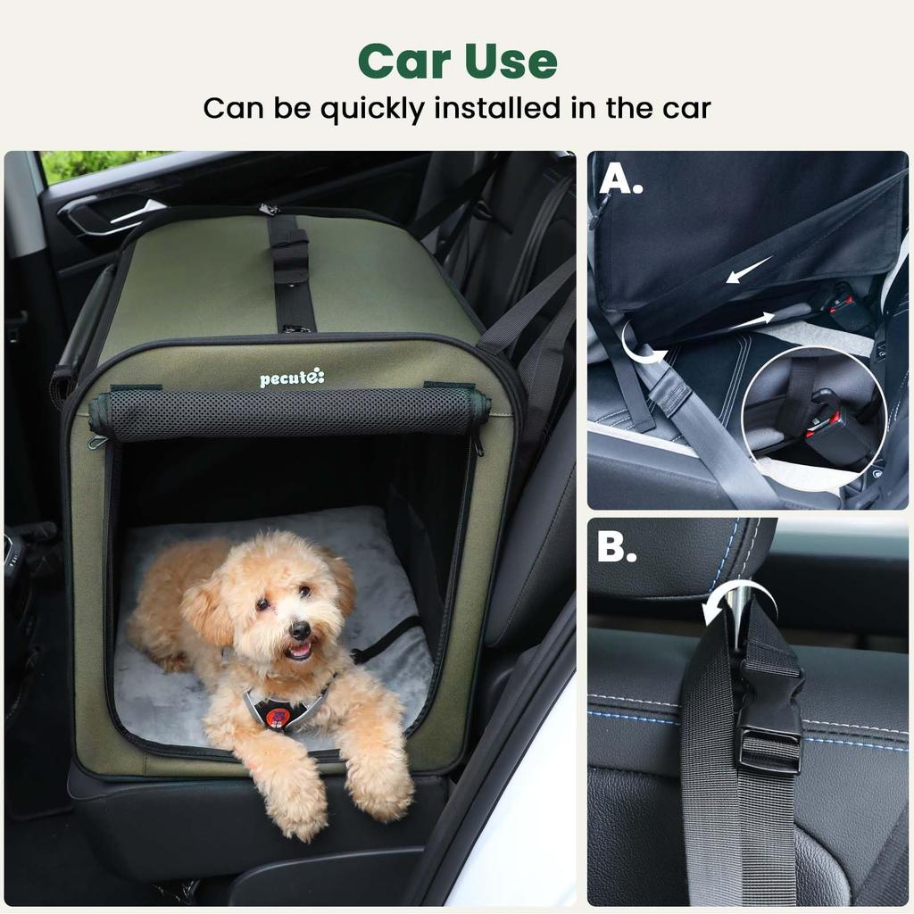 Pecute Soft Pet Crate for Cats and Foldable Dog Breathable Pet Transport Car Dog Pet with Portable with for Going Small and Medium Dark 61 Cm X 45 Cm
