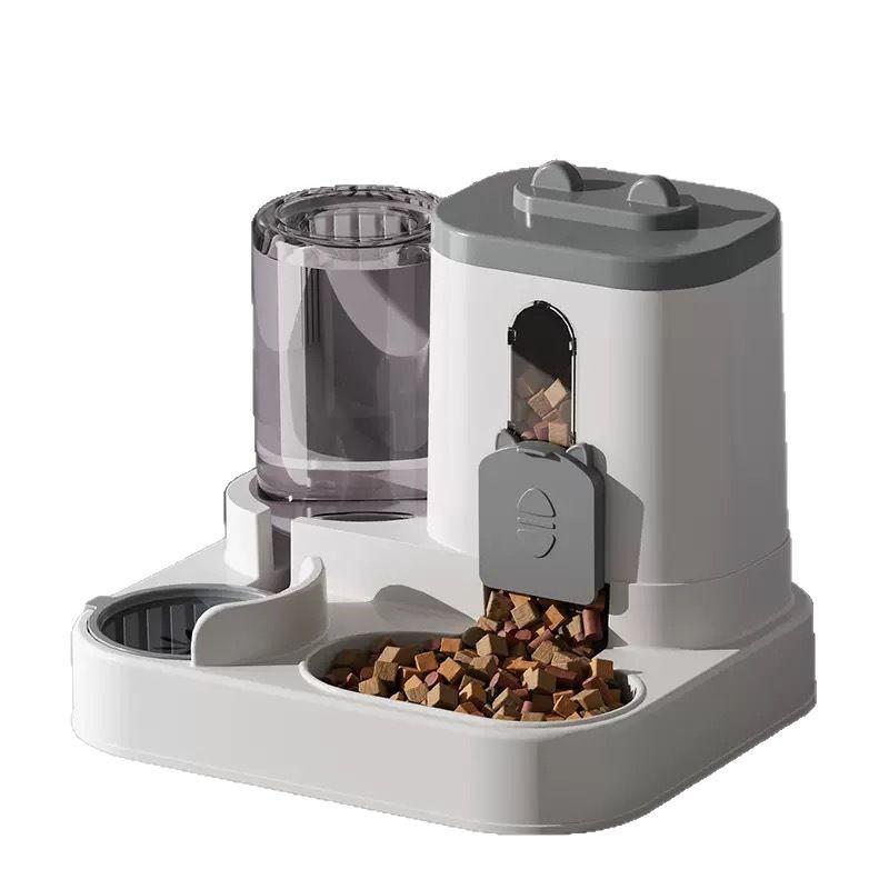 2026 New Automatic Pet Feeder and Water Dispenser Combo Dry Wet Separation Cat Bowl Dog Food Waterer with 1600ML Capacity