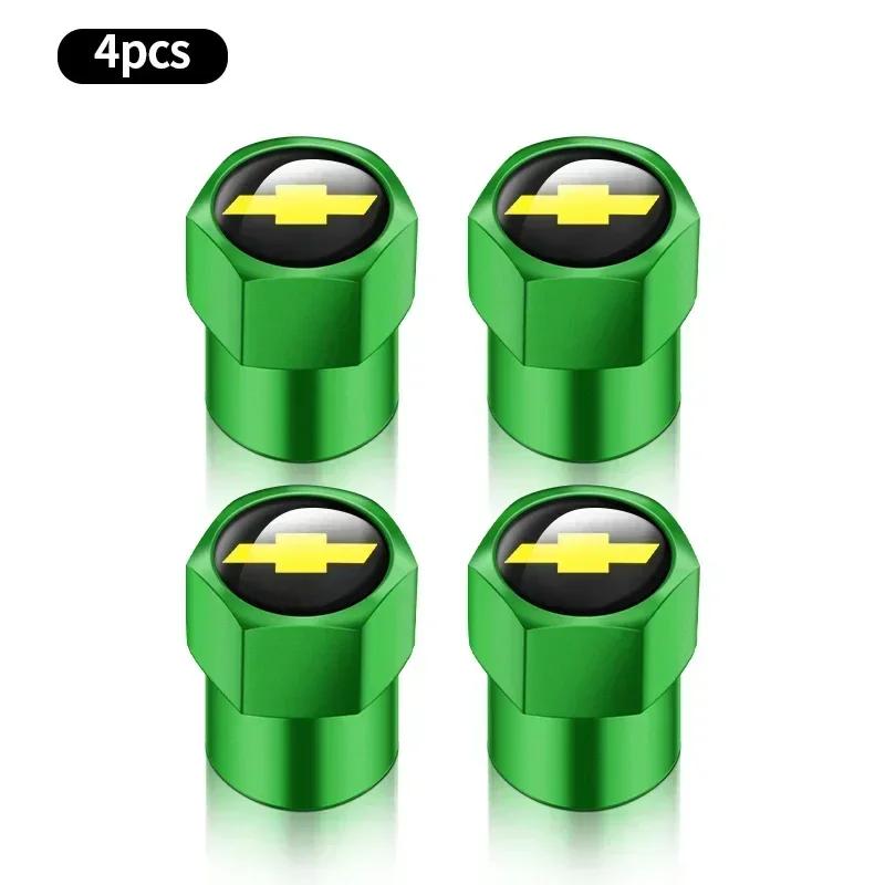 BMPQR1 4Pcs Car Styling Aluminum Metal Wheel Tire Valve Caps Stem Air Badge Covers For Chevrolet Aveo Orlando Sail Camaro Captiva Spark