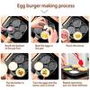Thickened Non-stick Pancake Pan 4-hole Omelette Pan Omelette Artifact Grilled Steak Pan Breakfast Egg Burger Frying Pan Pan