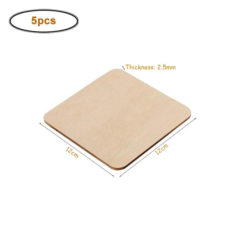 

12-30cm Natural Wood Square Slice, Unfinished Wooden Squares Cutouts for DIY Craft, Engraving and Carving, Painting, Door Hanger