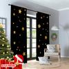 Flat Printing Window Drapes Golden Glitter Stars Digital Printed Polyester Holiday Decorations Use Oversized Curtains Set Of 2 Made
