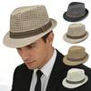 Men Summer Straw Hat Solid Color Hollow Out Jazz Panama Hats For Man Outdoor Travel Beach Sunshade Cap