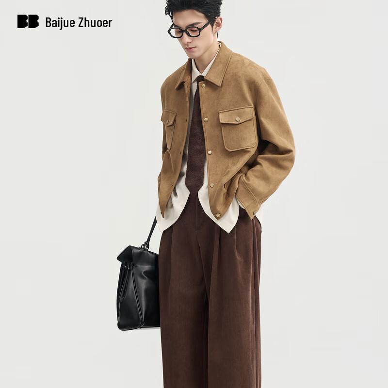 

Earl Zall Men s Faux Suede Old Money Lapel Jacket L