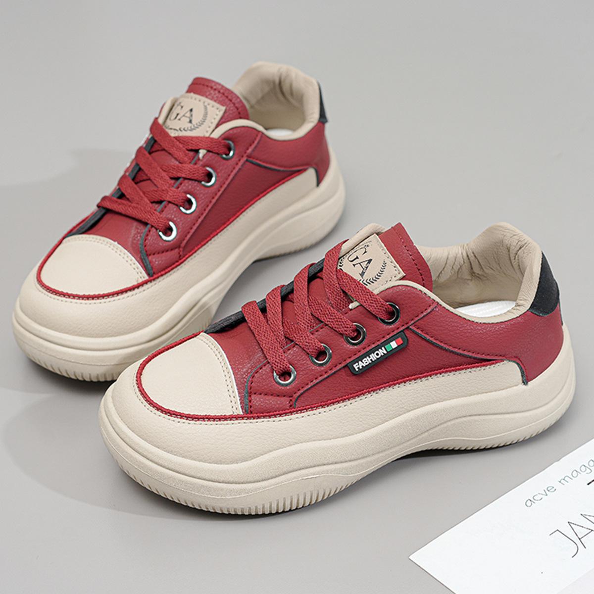 

Осенние новые маленькие белые туфли женские Ins Tide студенческие спортивные туфли для сноуборда толстая подошва увеличивающая рост повседневная обувь дышащая 35