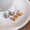 Metall-Wassertropfen Doudou Ohrclips, lochfreie einfache Ohrringe, Temperament-Ohrringe.