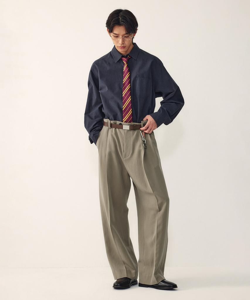 STUDIO TOMBOY [Men] String Pleated Tuck Set-Up Pants_Beige 9156131551