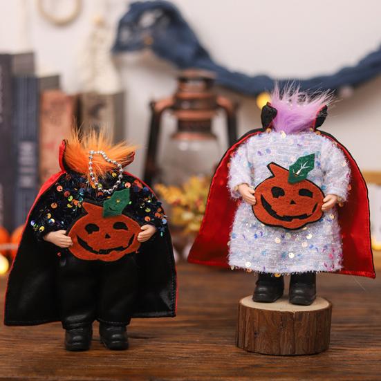

Украшение на Хэллоуин. Изысканная жуткая безголовая демоническая кукла-тыква для домашнего фестиваля Хэллоуина.