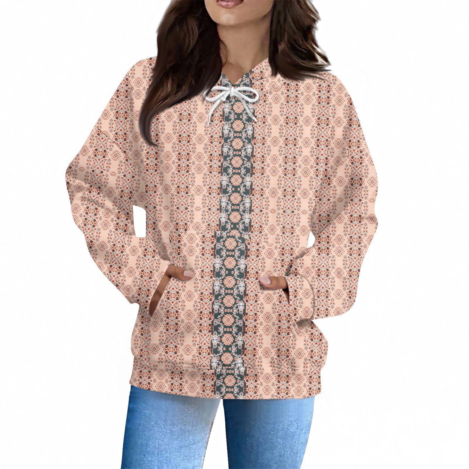 Women s Fashion Daily  Casual Hoodie Long Sleeve Printed Top XL