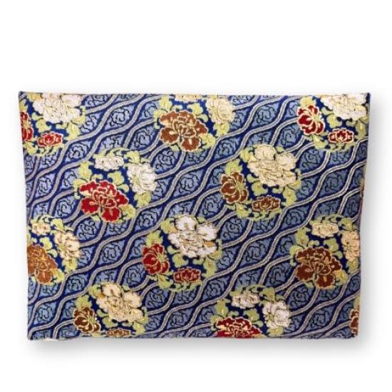 Nakagawa Masashichi Shoten Tea Ceremony Utensils, Sukiya Bag, Japanese Clothing Accessory, Standing Frame with Peony Circle, Pure Silk