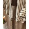 Spring Autumn Fake Two-piece Women's Shirt Brown Kintted Shawl Back Vertical Stripe Shirt Blouse French Style Women's Shirt