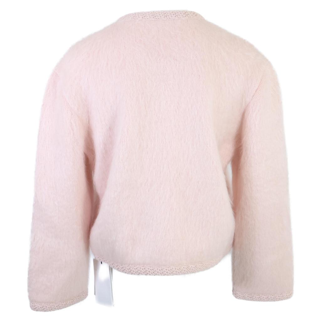 Celine Domestic Regular 23AW 2A43Y270R Chasseur Jacket Brushed Mohair Knit Jacket M Pale pinkUsed