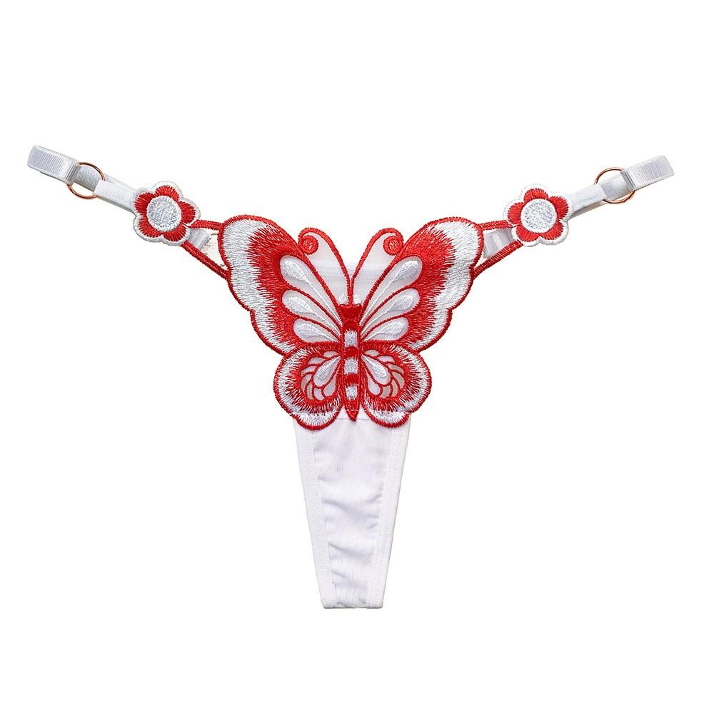 Briefs Panties Lady Stretch Breathable Butterfly Embroidered