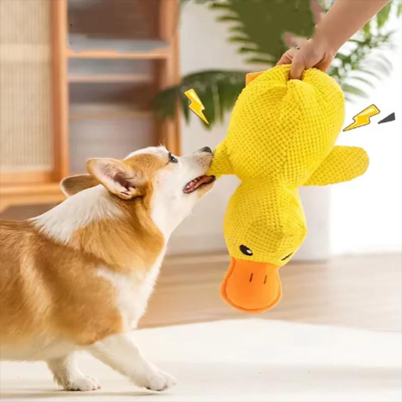Cute Dog Toy Stomping Duck Bite Resistant Grinding Teeth Cleaning Large Dog Interactive Entertainment Puppy Boredom Plush Toy