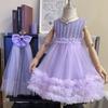 Girls' Sleeveless Korean-Style Tulle Dress with Bow