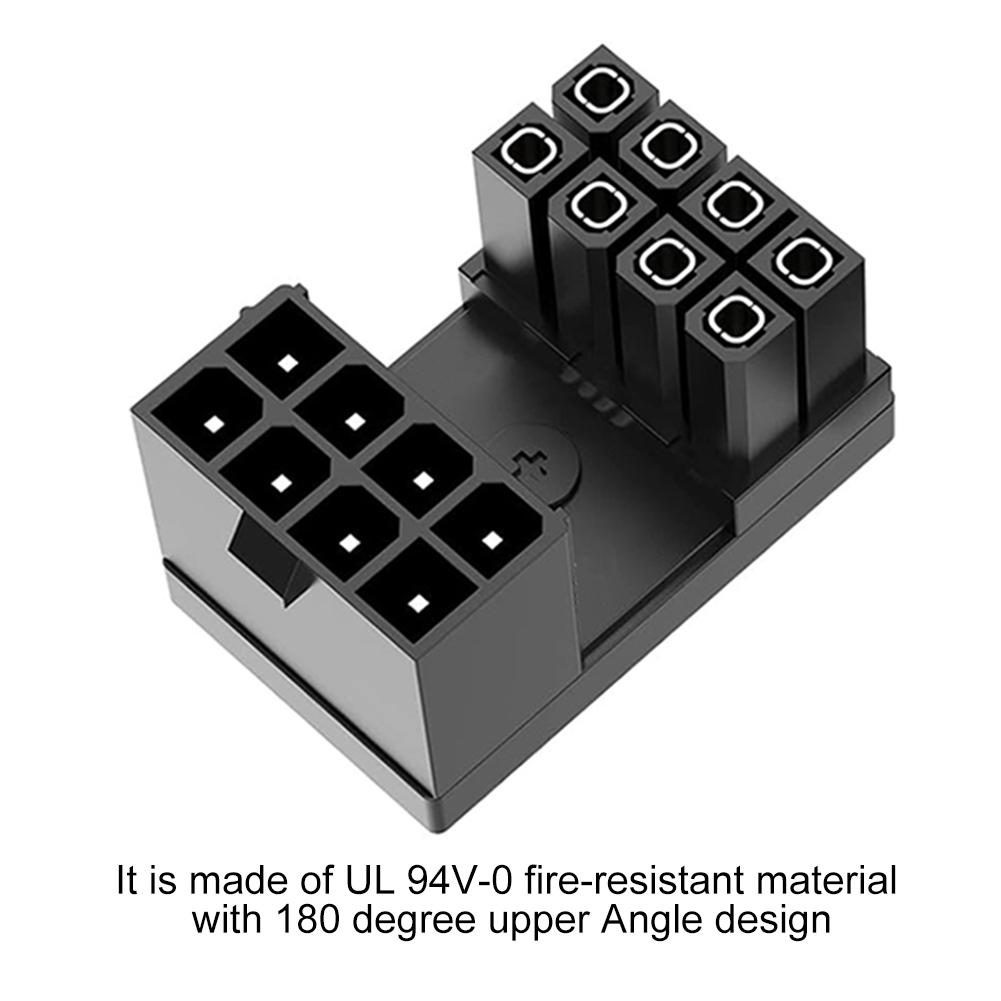 ATX 8Pin 180 Degree Angled Connector ATX GPU Adapter 8Pin 180 Degree Angled Power Steering Connector for Desktop Video Card
