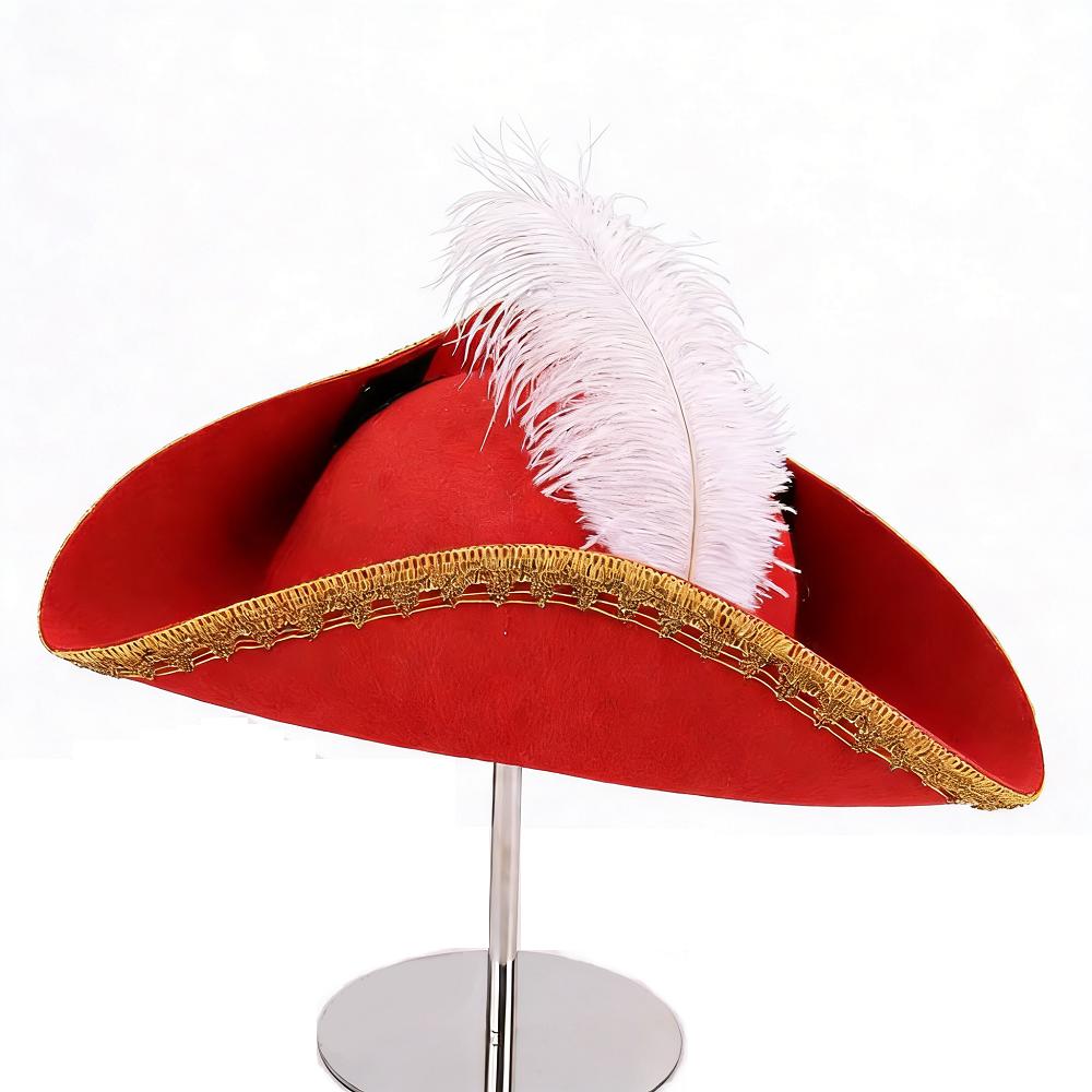 Retro Creative Feathers Pirate Hat Cosplay Pirate Cap Captain Hats Halloween Carnival Party Costume Props Holiday Gifts