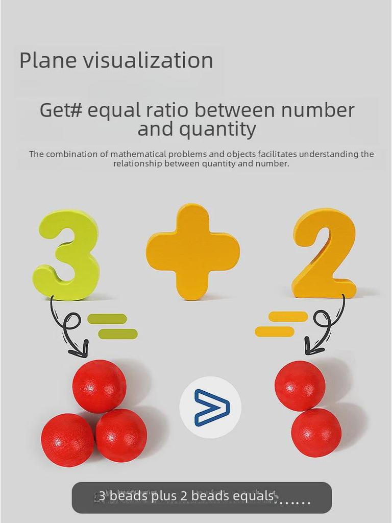 Montessori Wooden Math Learning Aids: Educational Tools for Children's Addition, Subtraction, Logic, and Arithmetic Training.