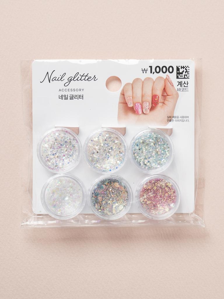 Nail Art Glitter Decoration Set - 6 Colors