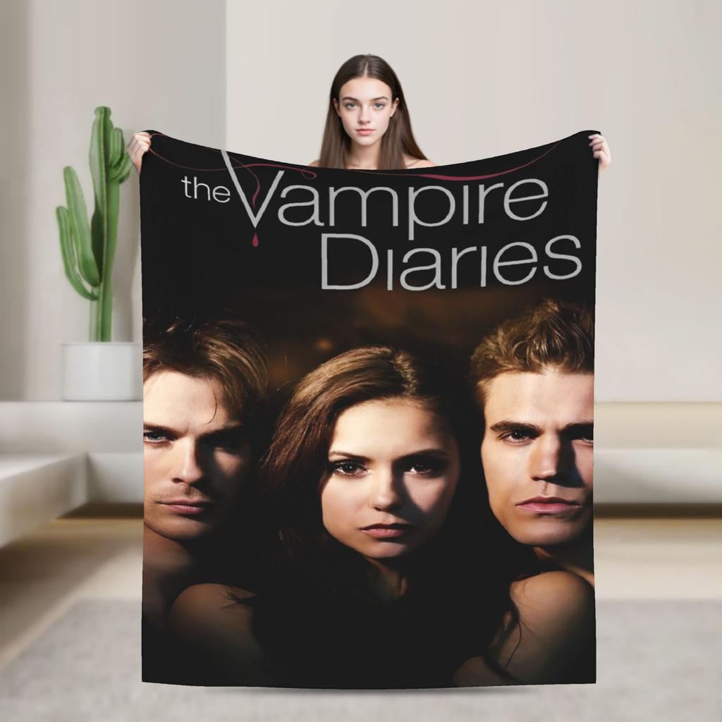 Coperta The Vampire Diaries Flanella Decorazione Dramma Horror Dark fantasy Coperte da Divano per Letto Viaggio Copriletti