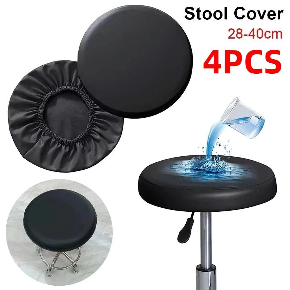4Pcs Elastic Round Chair  Seat Cover Waterproof Protection Round Chair Slipcover  Home Use