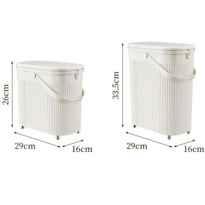 Automatic Packing Trash Can Toilet Gap Narrow Garbage Can Bathroom Kitchen Large Capacity Anti Odor Waste Bin with Lid Handle