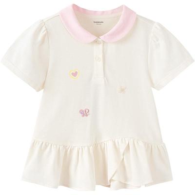 Balabala Girls' Sweet Heart Print Short-Sleeve T-shirt