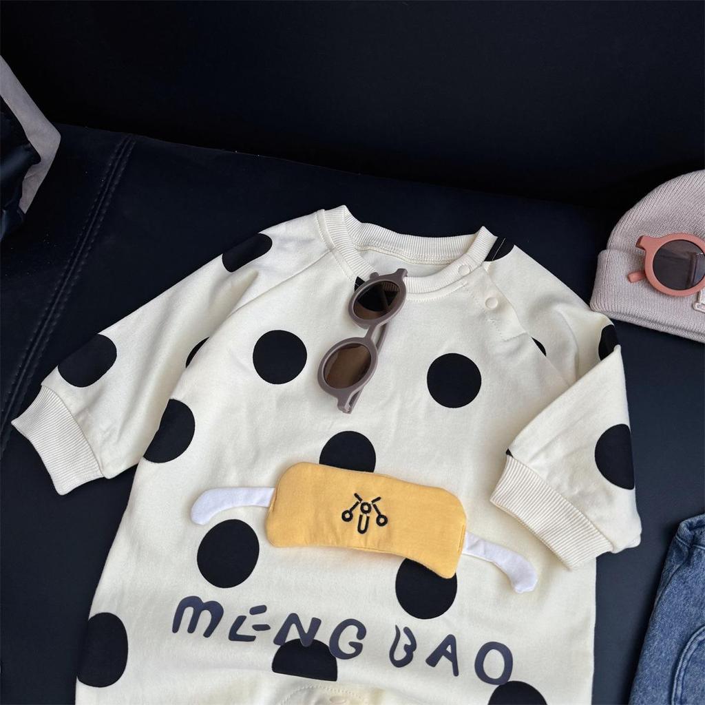 Nebeans Polka Dot Long Sleeve Infant Romper - Spring & Autumn Cotton Onesie