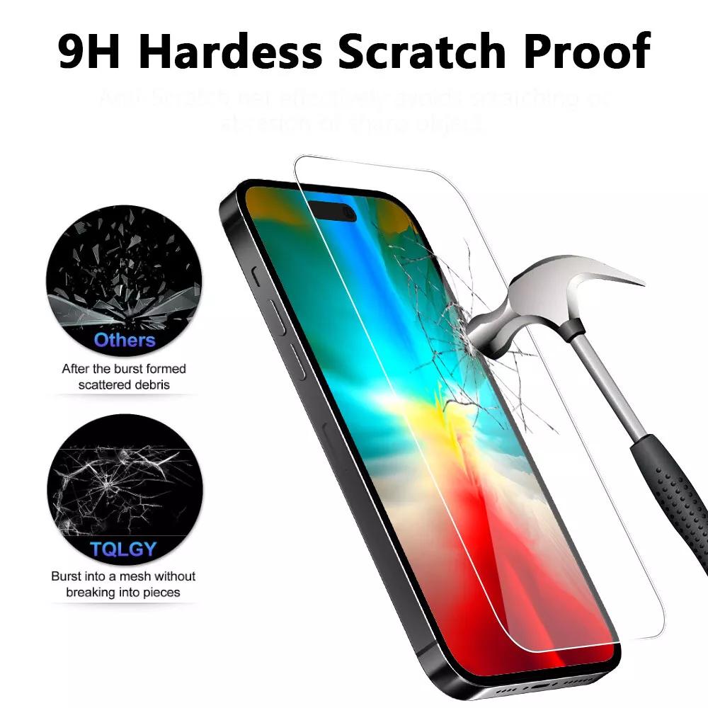 5pcs Tempered Glass For iPhone 15 Pro Max Screen Protector For iphone 7 8 11 12 13 14 15 16  16 E Plus X XR XS Max Mini Protective Glass
