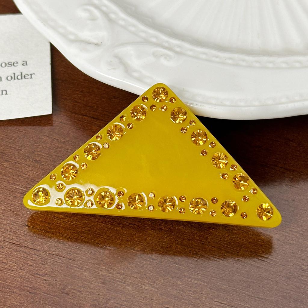 5mm Fashionable Thick Triangle Spring Hair Clip With Shimmering Rhinestones Women For