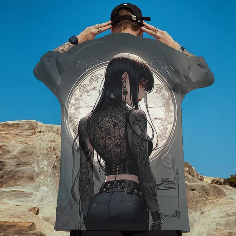 Pánské tričko Beauty Print Tričko s krátkým rukávem Pro muže Street Hip Hop Unisex Oblečení Volné Tričko nadměrné velikosti Top Nové Trička