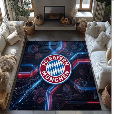 FC Bayern München Bedruckter Flanell Teppich rutschfest weich Polyester Boden Teppich Indoor Dekor Matte für Schlafzimmer Wohnzimmer Sofa Spielzimmer Heimdekoration