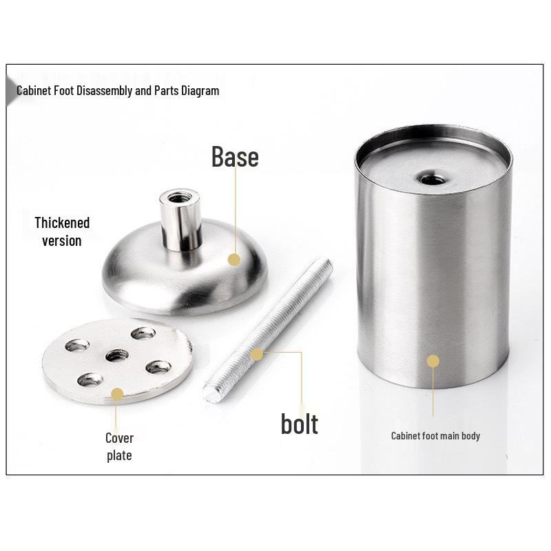 Adjustable Stainless Steel Furniture Legs for Sofas, Cabinets, TV Stands, Tables, Desks, and Beds
