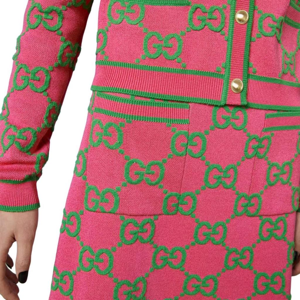GUCCI Pre Owned 2010s Gg Pattern Knitted Mini Skirt 743320-XKC8X-5804