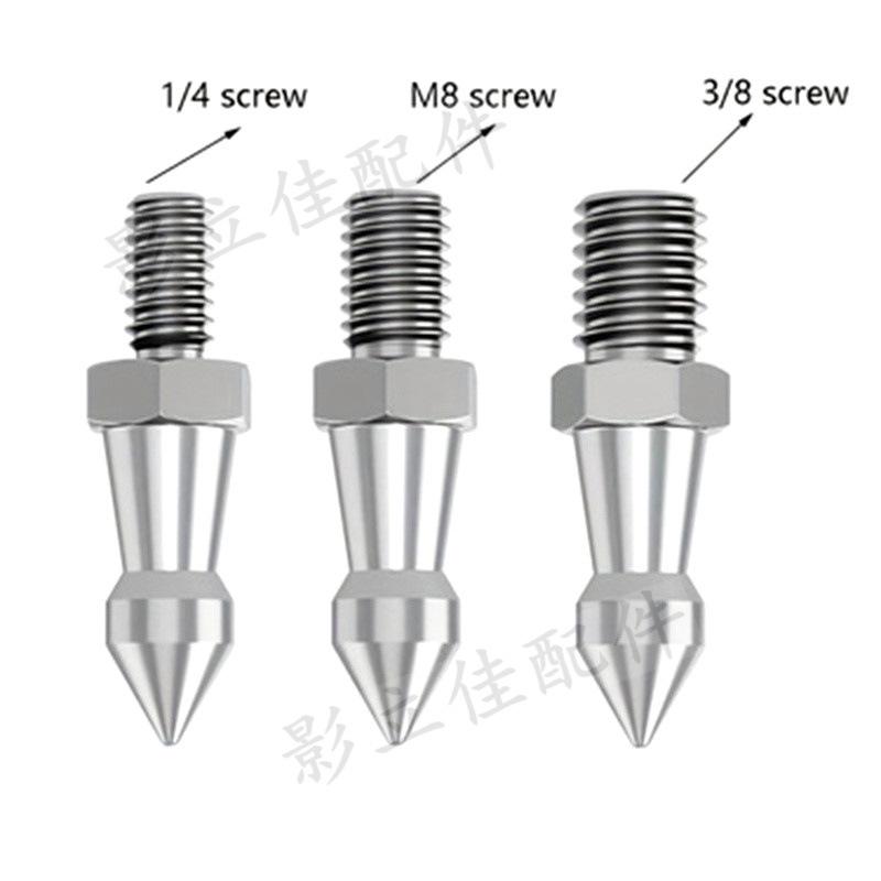 Stainless Steel Camera/Monopod Foot Spike (1/4" & 3/8" M8) – Trekking & Photography Accessory