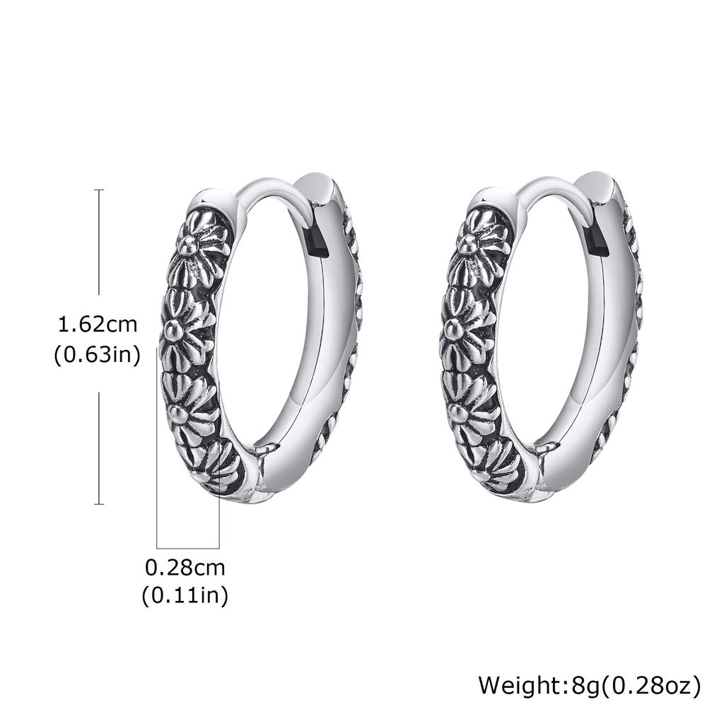 Multi Style Fashion Stainless Steel Hoop Earrings, Vintage Sword Star Geometric Pendant Men's Earrings, Hip Hop Piercing Jewelry