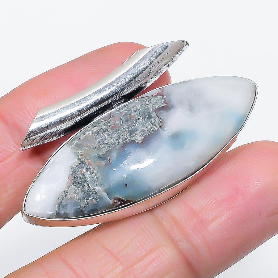 

Natural Larimar Gemstone Handmade 925 Sterling Silver Jewelry Pendant 0.99 b6Z64