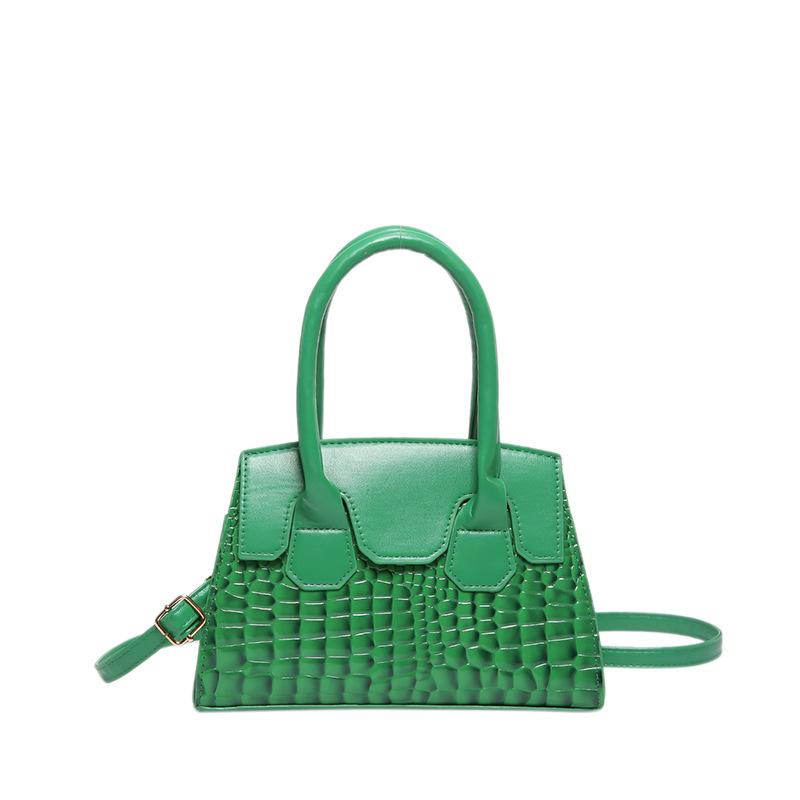 

Stone Pattern Women S Bag Fashionable Small Square Bag Texture Pu Shoulder Bag Niche Versatile Messenger Bag зелёный