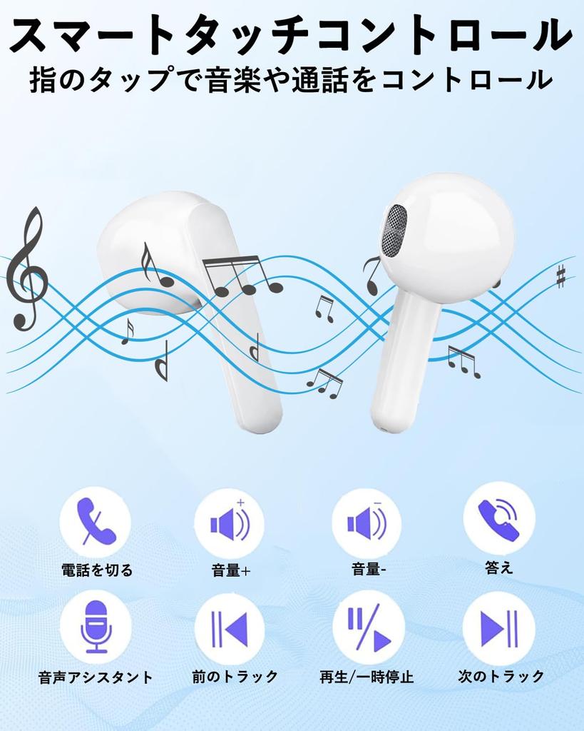 Wireless Earphones 2024 Bluetooth Earphones Bluetooth 5.3 Technology Deep Bass Hi-Fi Connects When Opened Ultra Noise Cancelling IPX7 Waterproof Up