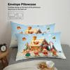 3-piece Christmas gingerbread man pattern print (1 duvet cover+2 pillowcases, no core) comfortable bedding set