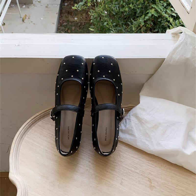 Fashion IPPEUM Women Mary Janes 2025 New Summer Ballerinas Shoes Mujer Buckle Straps Ballet Flats