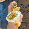 Handmade Crochet Rose Keychain Ornament - Valentine's Day Gift