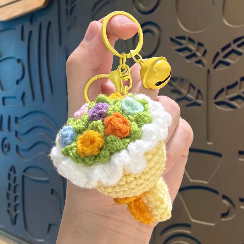 Handmade Crochet Rose Keychain Ornament - Valentine's Day Gift