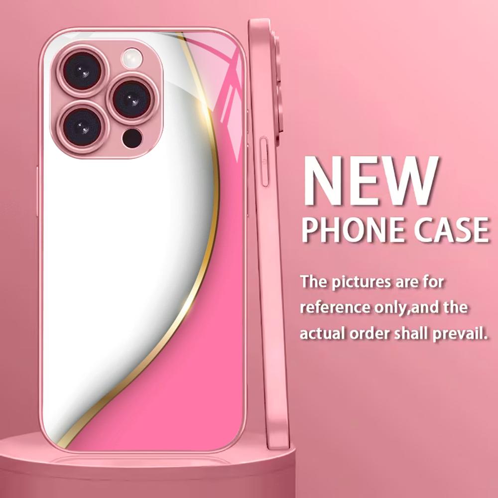 

Красочный гальванизированный стеклянный чехол для телефона iPhone 17 16 15 14 13 12 11 Pro Max Plus 16E 17Air iPhone 17
