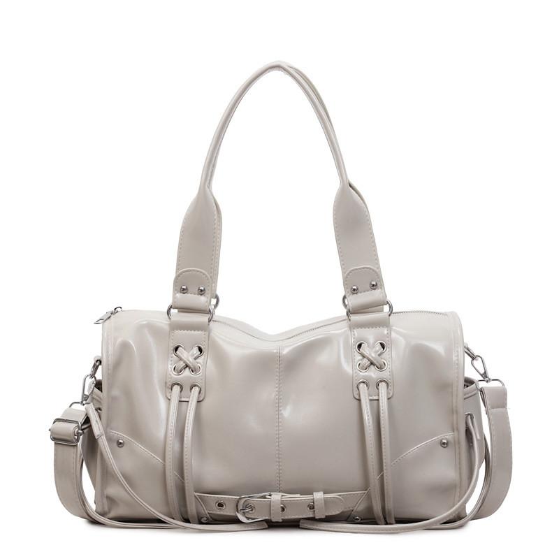 Minimalist Pillow Shoulder Bag For Women In Pu Oil Wax Leather With Large Capacity