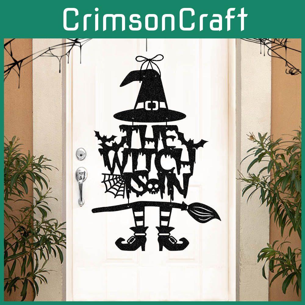 Witch And Bat Theme Halloween Door Hanging Decorations For Festive Ghost Party