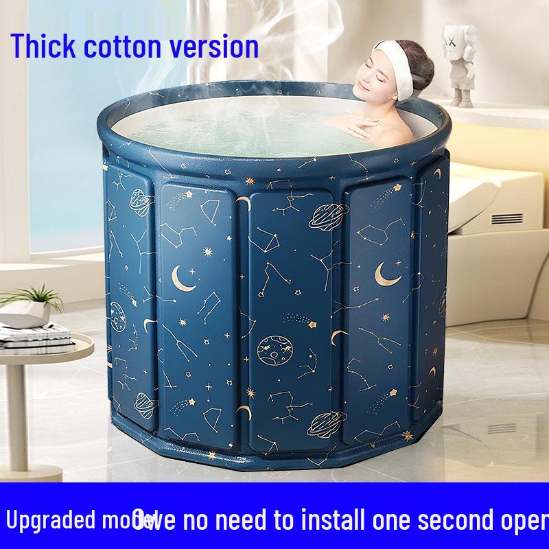 Lengvai montuojama sulankstoma vonia suaugusiems su izoliacija - Žvaigždėta mėlyna