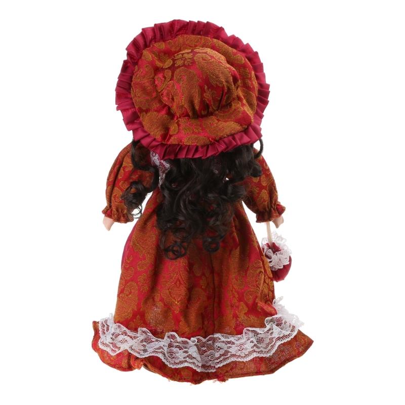 Collectible Victorian Doll Porcelain Doll Ceramic Female Doll Delicate Realistic Doll Desk Display Centerpieces