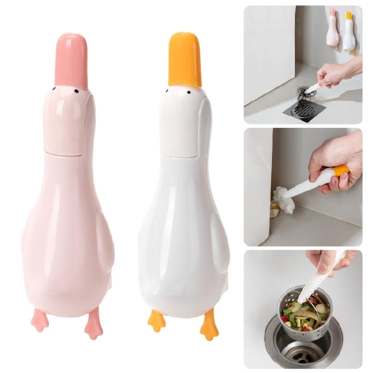 Sink Strainer and Hair Remover Tool Bathroom Drain Cleaning Tool Duck Hair Catcher Clip For Efficient Hair Removal