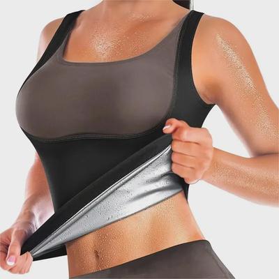 Dámská fitness vesta potažená stříbrem podporující pocení - Tvarovač pasu a břicha